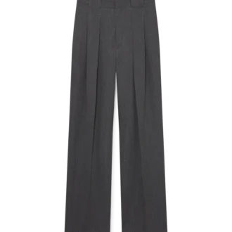 Pantalon de costume en laine avec passants de ceinture