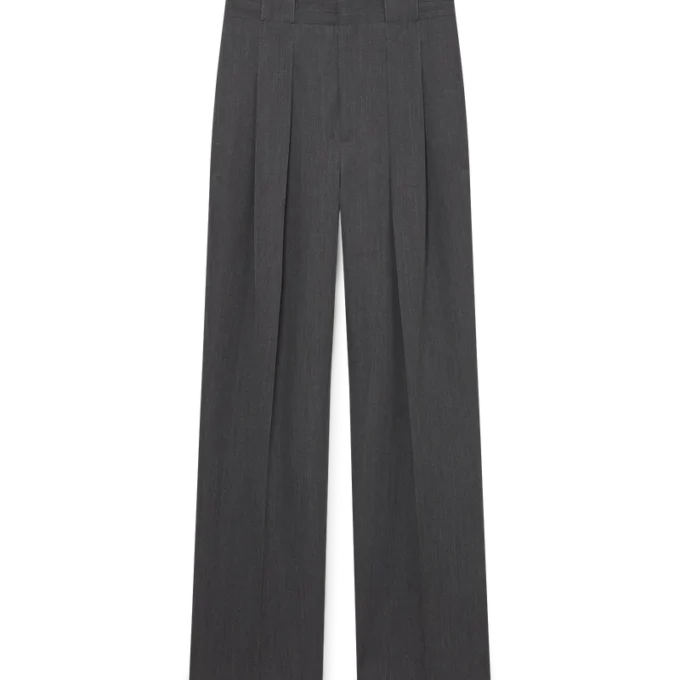 Pantalon de costume en laine avec passants de ceinture Pantalon de costume en laine avec passants de ceinture