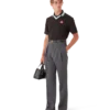 Pantalon de costume en laine avec passants de ceinture Pantalon de costume en laine avec passants de ceinture