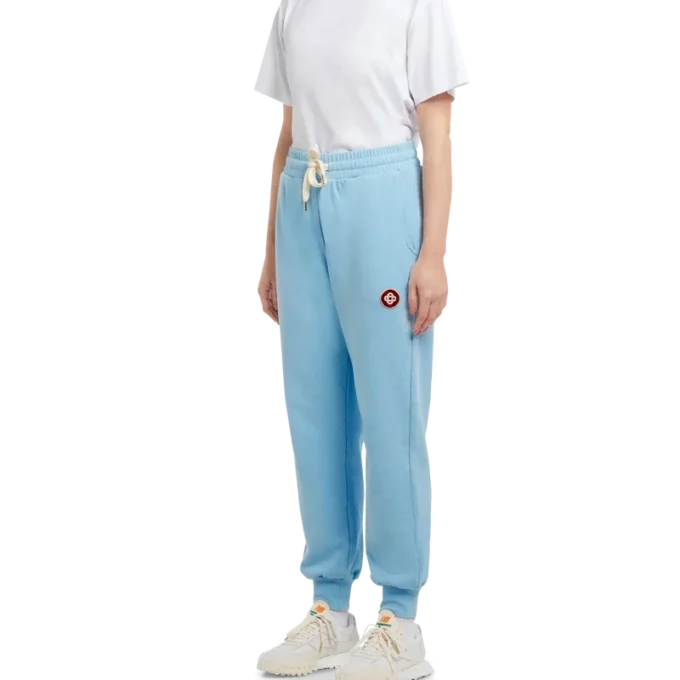 Pantalon de survêtement avec patch logo bleu