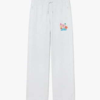 Pantalon de survêtement court gris brodé