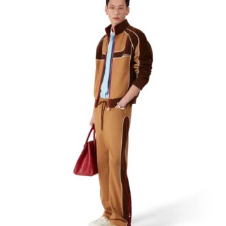 Pantalon de survêtement à empiècements en chenille
