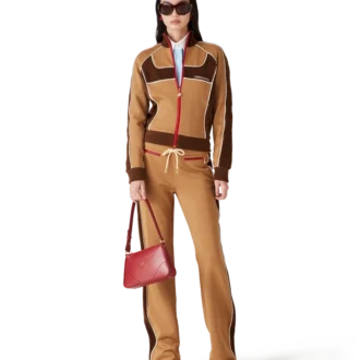 Pantalon de survêtement à empiècements en chenille