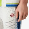 Pantalon de survêtement en maille rayée blanche et bleue Pantalon de survêtement en maille rayée blanche et bleue