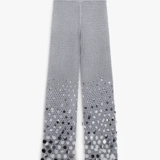 Pantalon en crochet miroir argenté