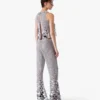 Pantalon en crochet miroir argenté