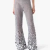 Pantalon en crochet miroir argenté