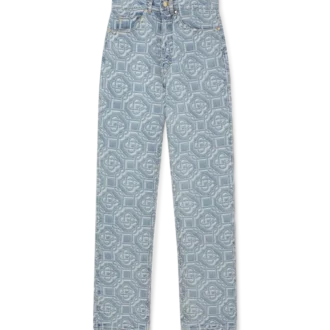 Pantalon en denim délavé classique Monogram