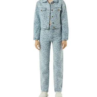 Pantalon en denim délavé classique Monogram