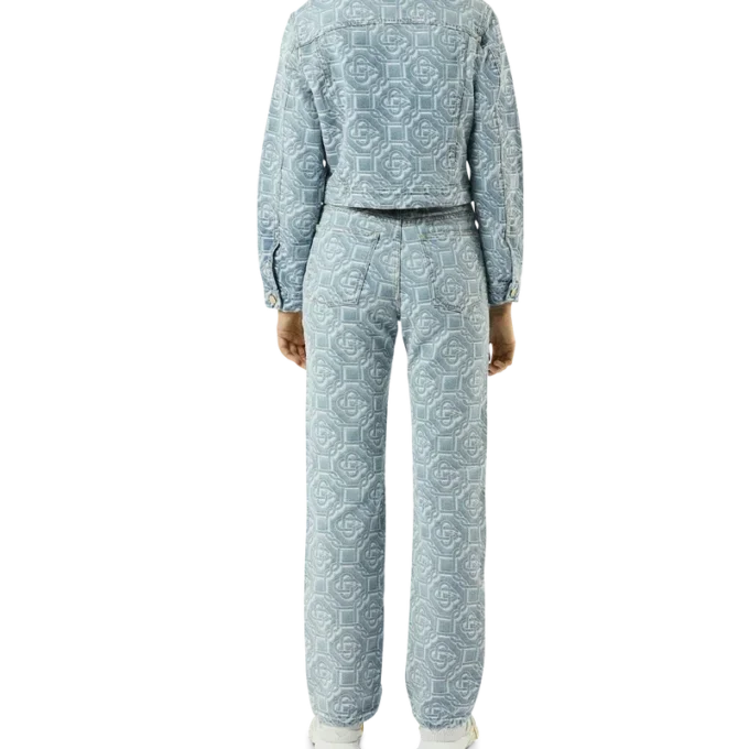 Pantalon en denim délavé classique Monogram