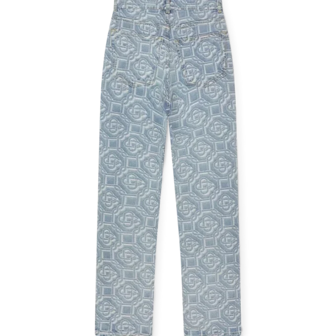Pantalon en denim délavé classique Monogram