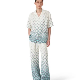 Pantalon en lin à motif Monogram dégradé