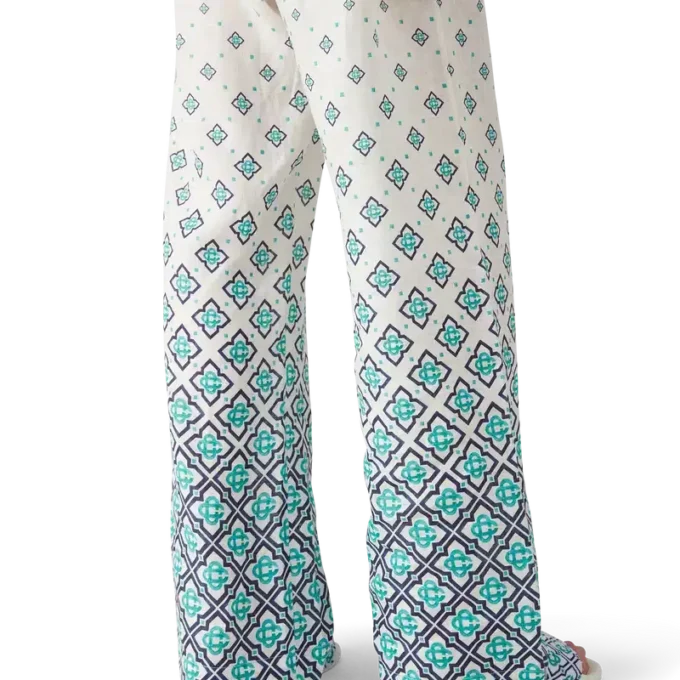 Pantalon en lin à motif Monogram dégradé Pantalon en lin à motif Monogram dégradé