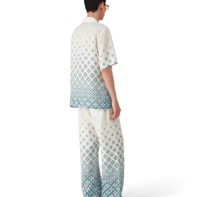 Pantalon en lin à motif Monogram dégradé Pantalon en lin à motif Monogram dégradé