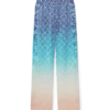 Pantalon en soie jacquard dégradé Pantalon en soie jacquard dégradé