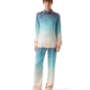 Pantalon en soie jacquard dégradé Pantalon en soie jacquard dégradé