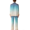 Pantalon en soie jacquard dégradé Pantalon en soie jacquard dégradé