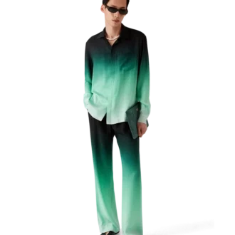 Pantalon en soie jacquard Ping Pong dégradé