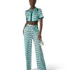 Pantalon en soie Monogram Wave