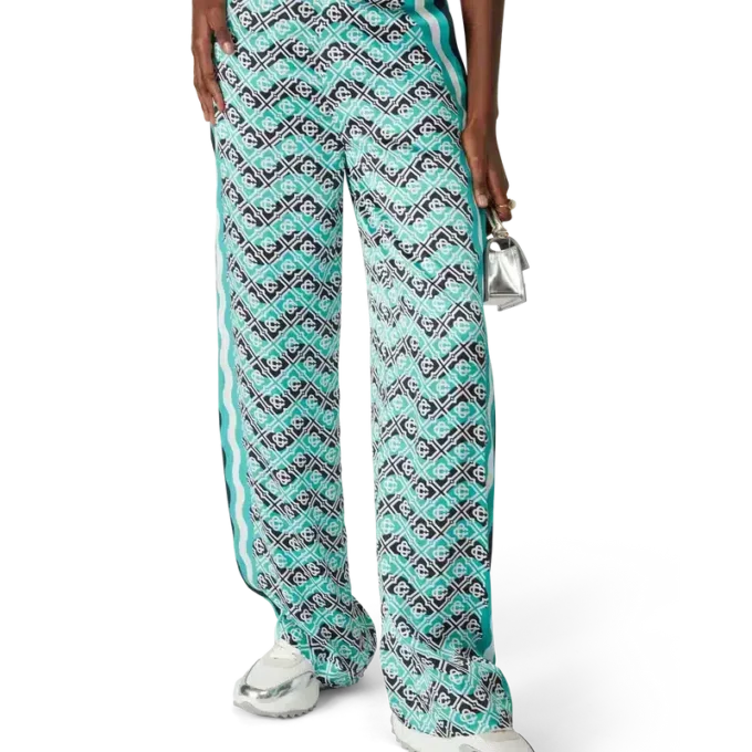 Pantalon en soie Monogram Wave