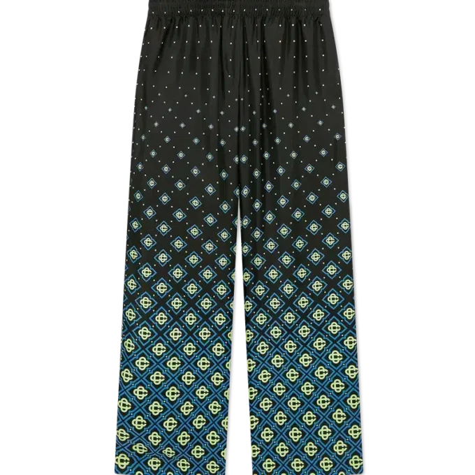 Pantalon en soie à motif Monogram dégradé