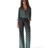 Pantalon en soie à motif Monogram dégradé