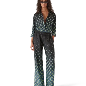 Pantalon en soie à motif Monogram dégradé