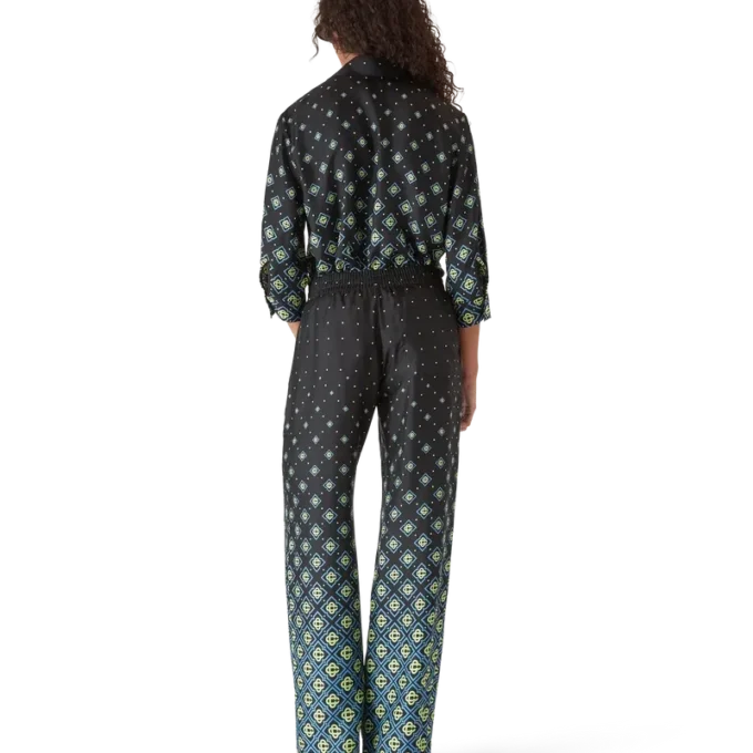 Pantalon en soie à motif Monogram dégradé