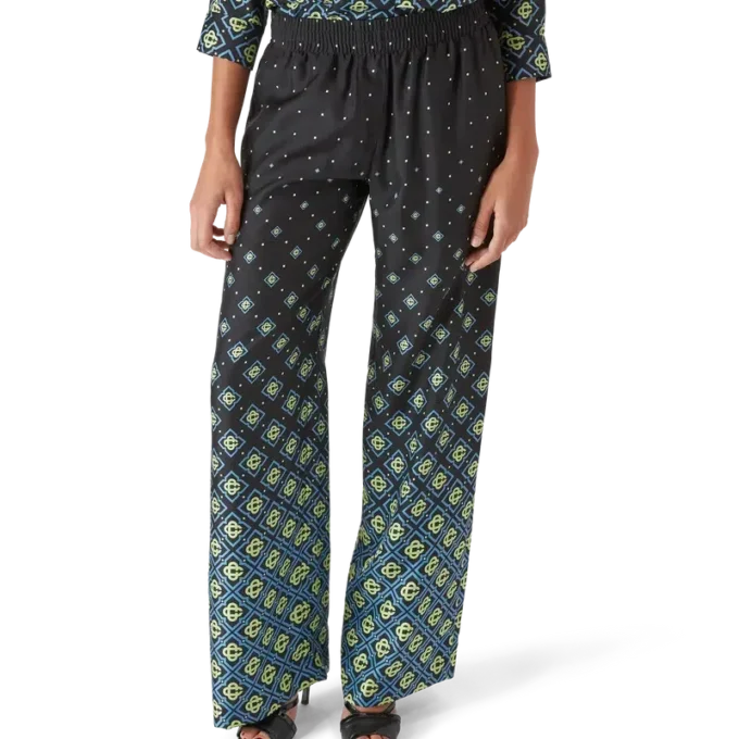 Pantalon en soie à motif Monogram dégradé