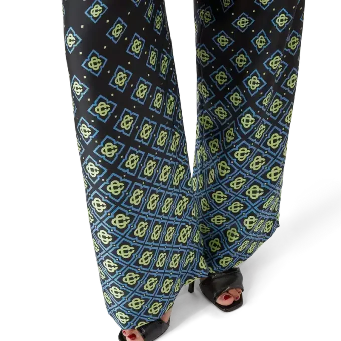 Pantalon en soie à motif Monogram dégradé