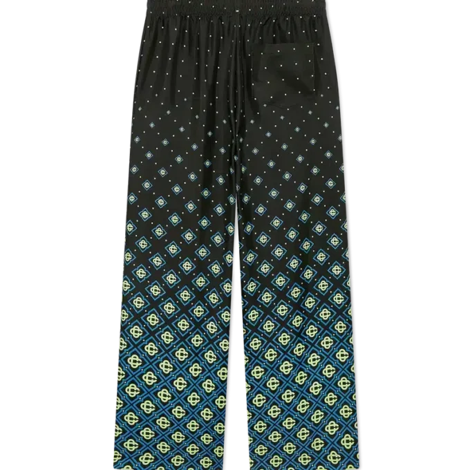 Pantalon en soie à motif Monogram dégradé