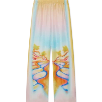Pantalon en soie Nirvana psychédélique