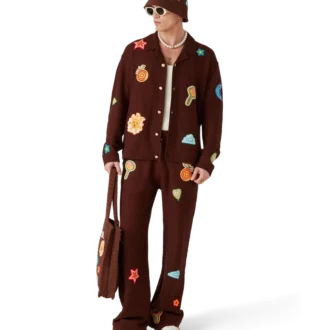 Pantalon à motifs au crochet