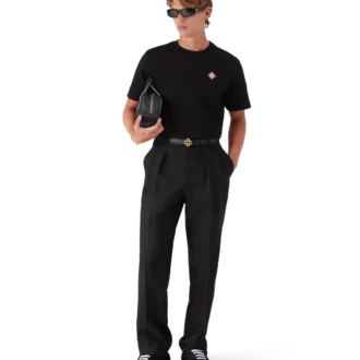 Pantalon plissé en laine