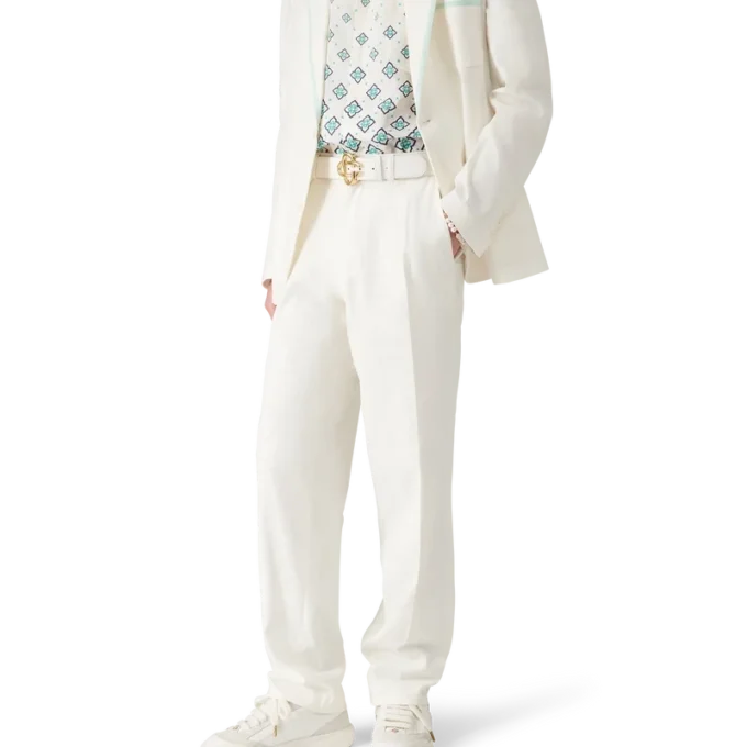 Pantalon plissé en lin