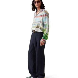 Pantalon plissé sur mesure en laine