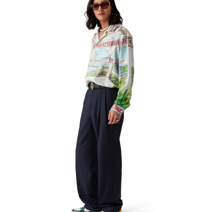 Pantalon plissé sur mesure en laine Pantalon plissé sur mesure en laine