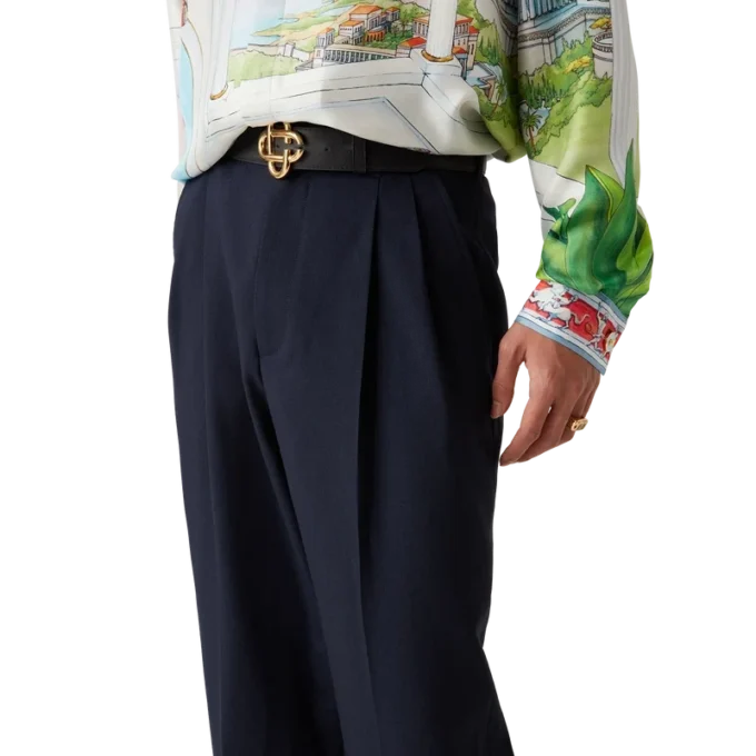 Pantalon plissé sur mesure en laine Pantalon plissé sur mesure en laine