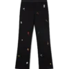 Pantalon sur mesure en laine à motif brodé
