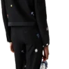 Pantalon sur mesure en laine à motif brodé
