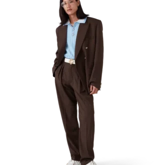 Pantalon sur mesure plissé en laine