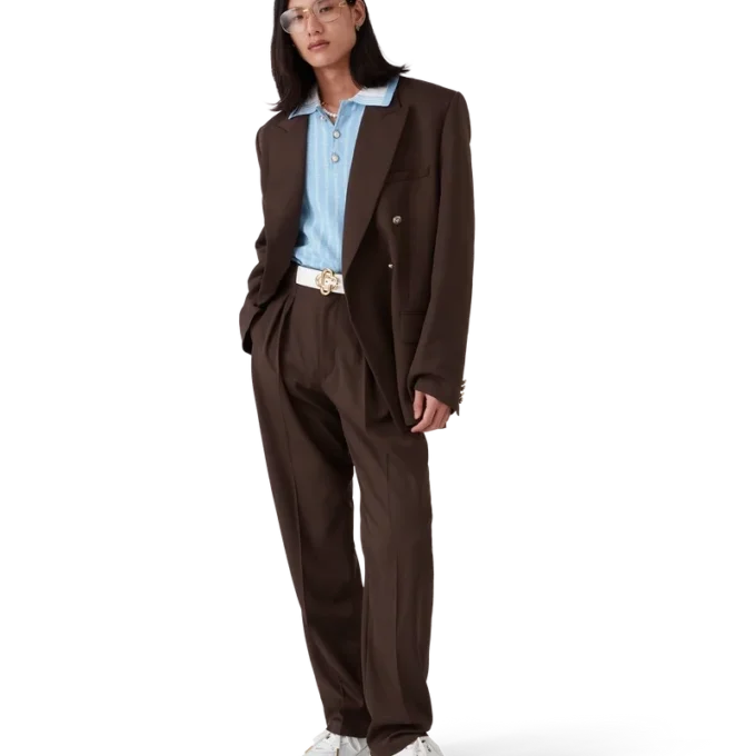 Pantalon sur mesure plissé en laine Pantalon sur mesure plissé en laine