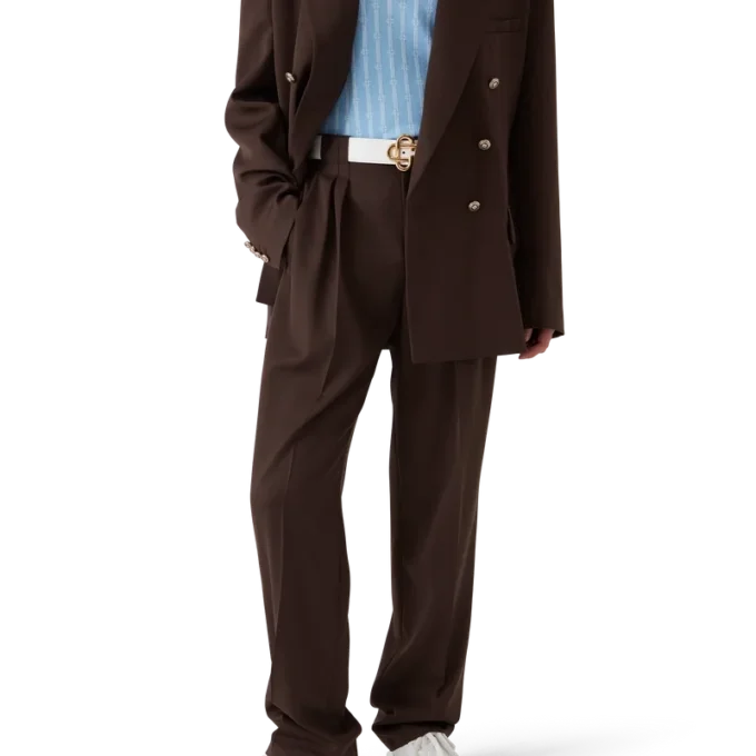 Pantalon sur mesure plissé en laine Pantalon sur mesure plissé en laine