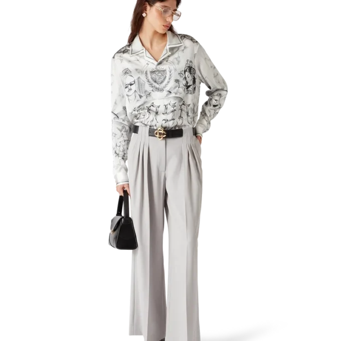 Pantalon sur mesure à triple pli en laine Pantalon sur mesure à triple pli en laine