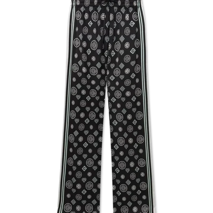 Pantalons de pyjama en satin de soie Monogram