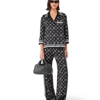 Pantalons de pyjama en satin de soie Monogram