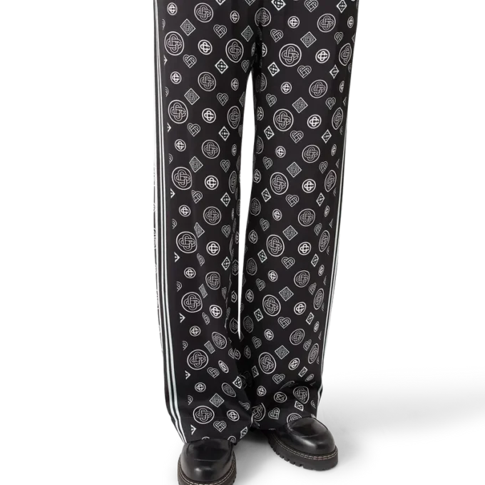 Pantalons de pyjama en satin de soie Monogram
