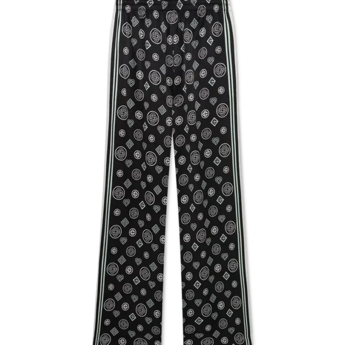 Pantalons de pyjama en satin de soie Monogram