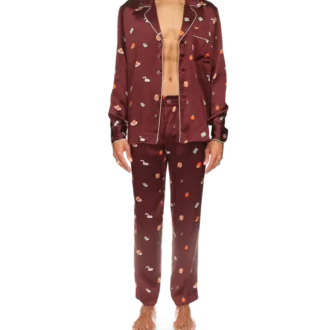Pantalons de pyjama en satin de soie Vices