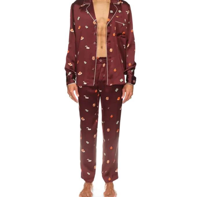 Pantalons de pyjama en satin de soie Vices